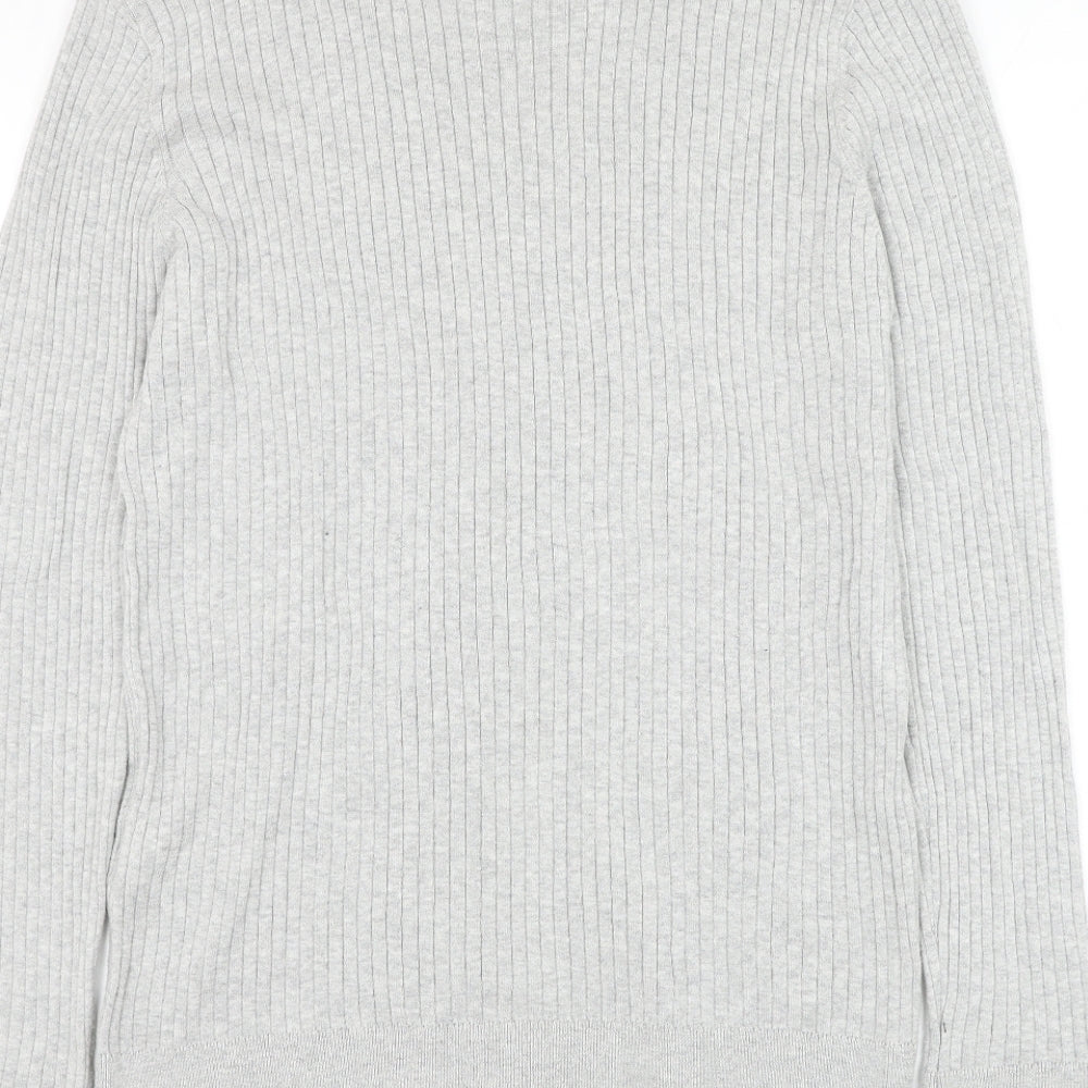 River Island Mens Grey Round Neck Cotton Pullover Jumper Size XL