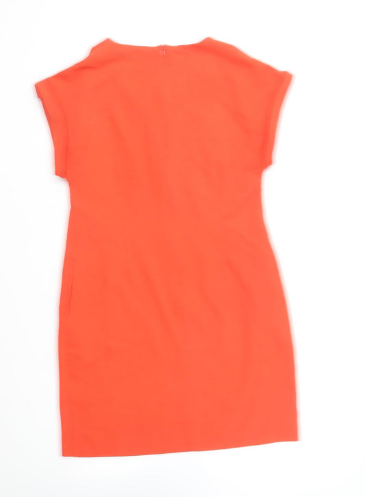 Dorothy Perkins Womens Orange Polyester A-Line Size 10 V-Neck Zip