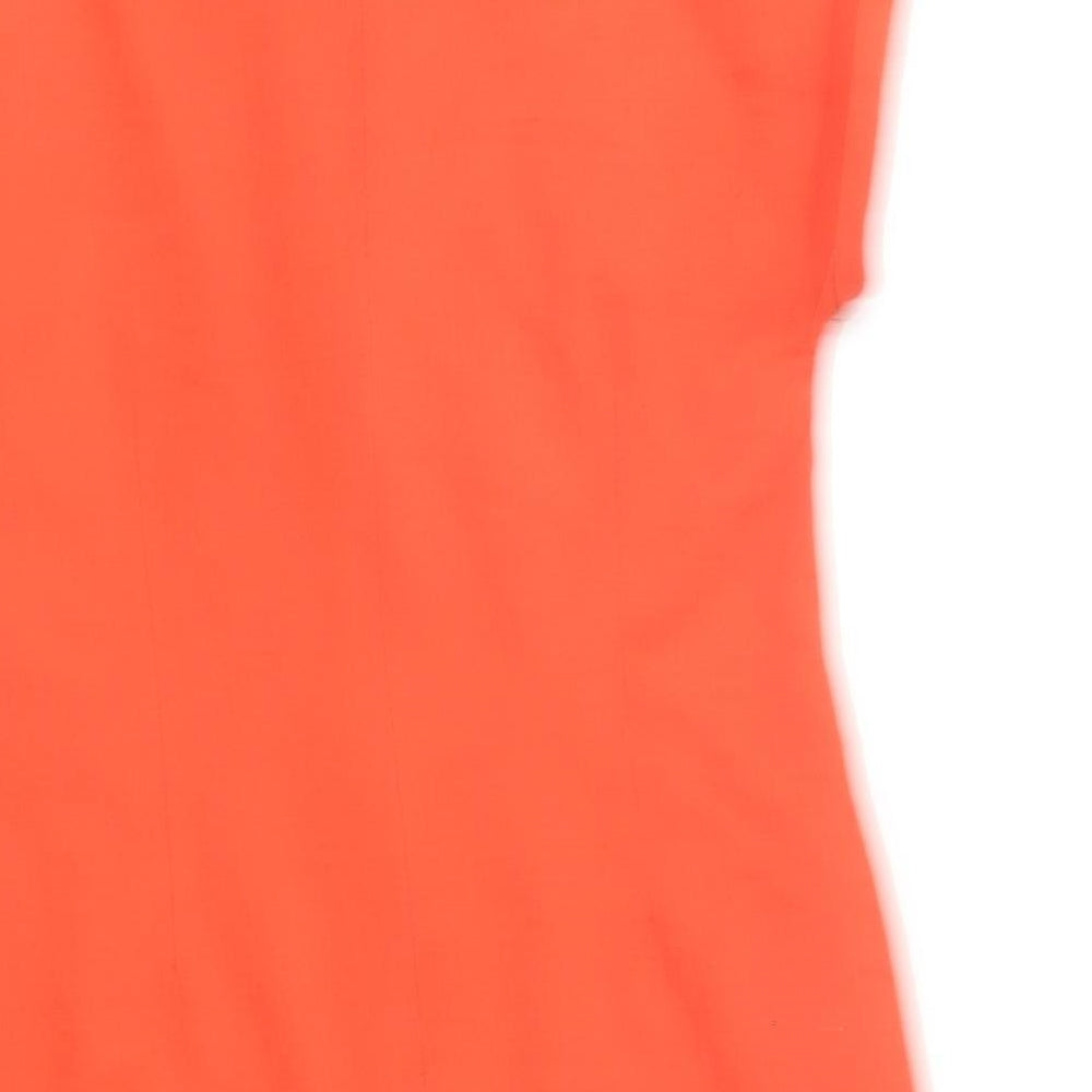 Dorothy Perkins Womens Orange Polyester A-Line Size 10 V-Neck Zip