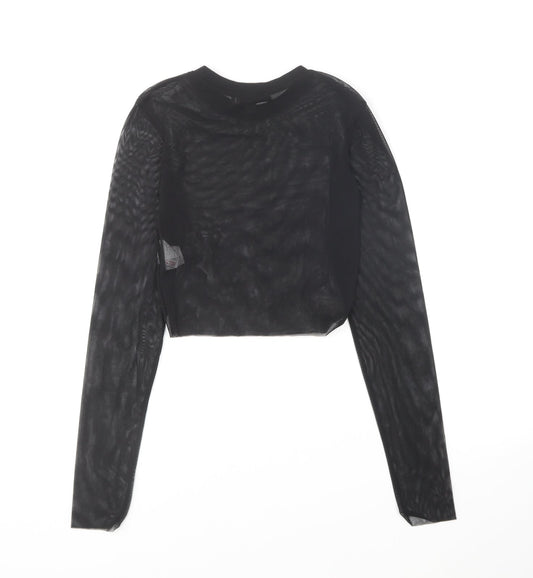 Womens UK Size 4 Missguided Black Basic T-Shirt
