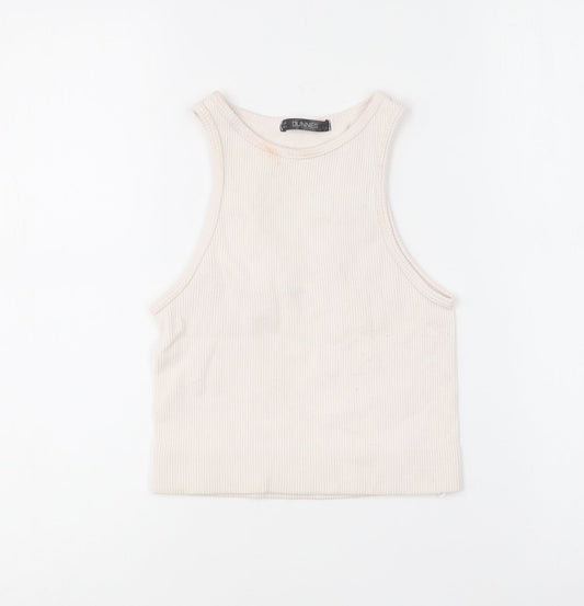 Womens UK Size XS Dunnes Stores Ivory Cropped Tank
