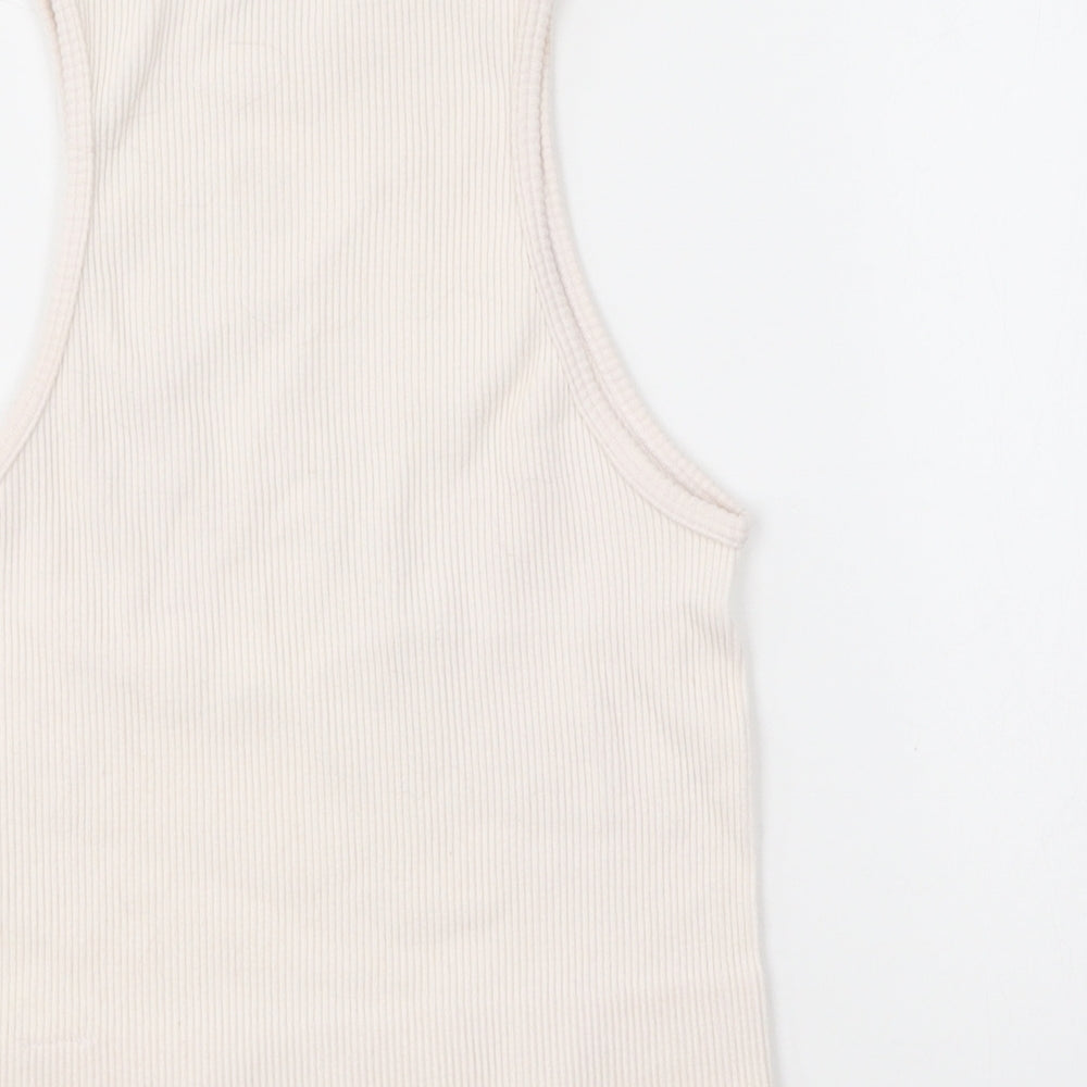 Womens UK Size XS Dunnes Stores Ivory Cropped Tank