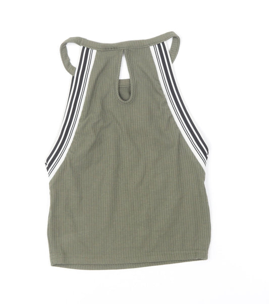 Noisy may Womens Green Polyester Cropped T-Shirt Size 10 Halter