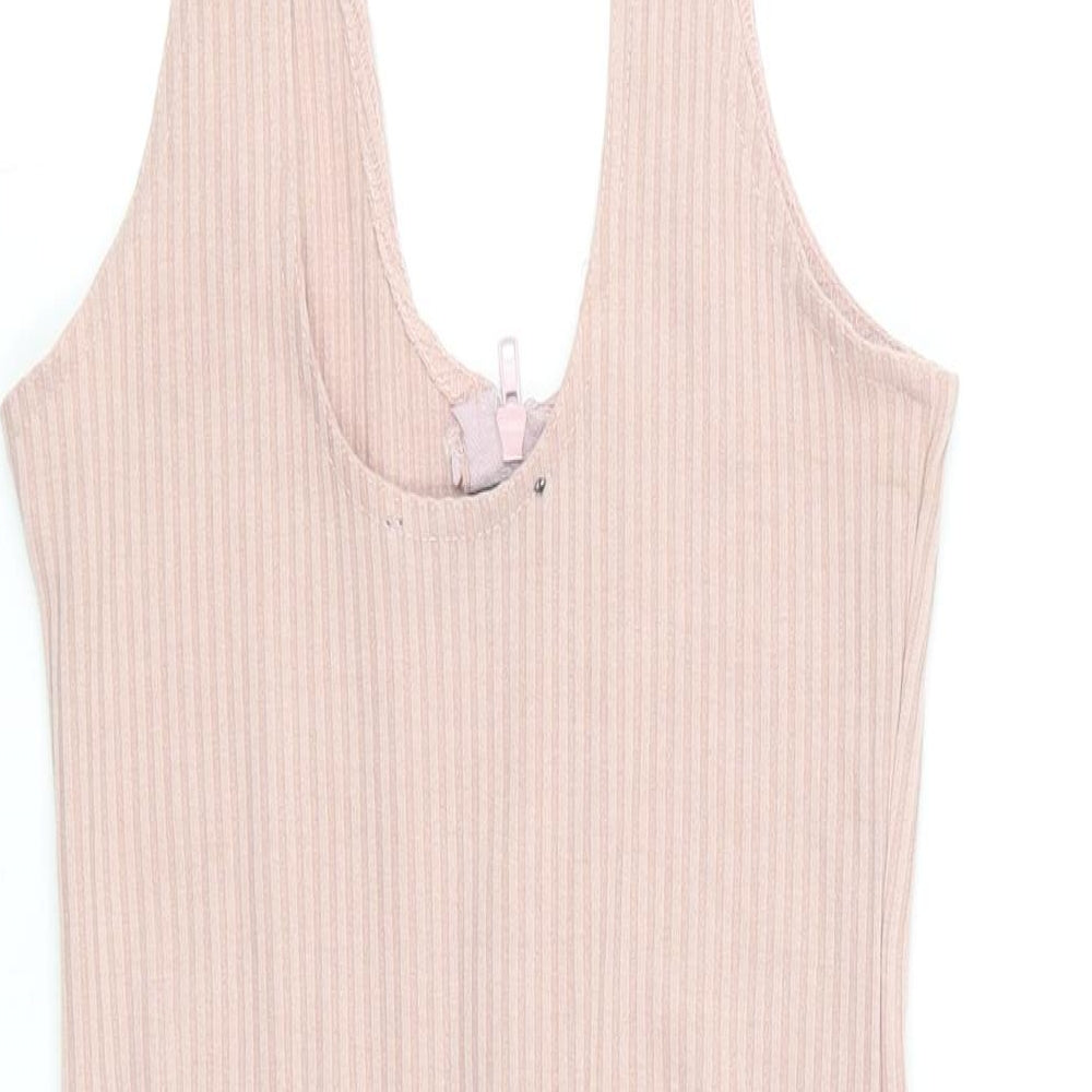 Love & Other Things Womens Pink Polyester Bodysuit One-Piece Size XS Snap