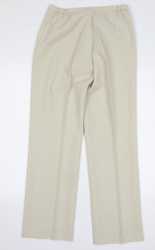 Womens UK Size 12 Agenda Regular Fit Beige Trousers