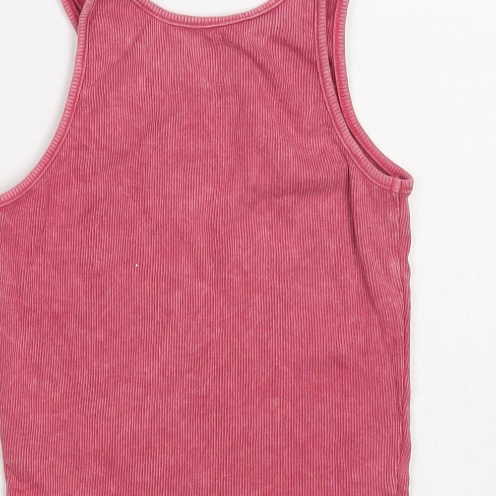 Womens UK Size 8 New Look Pink Cropped Tank