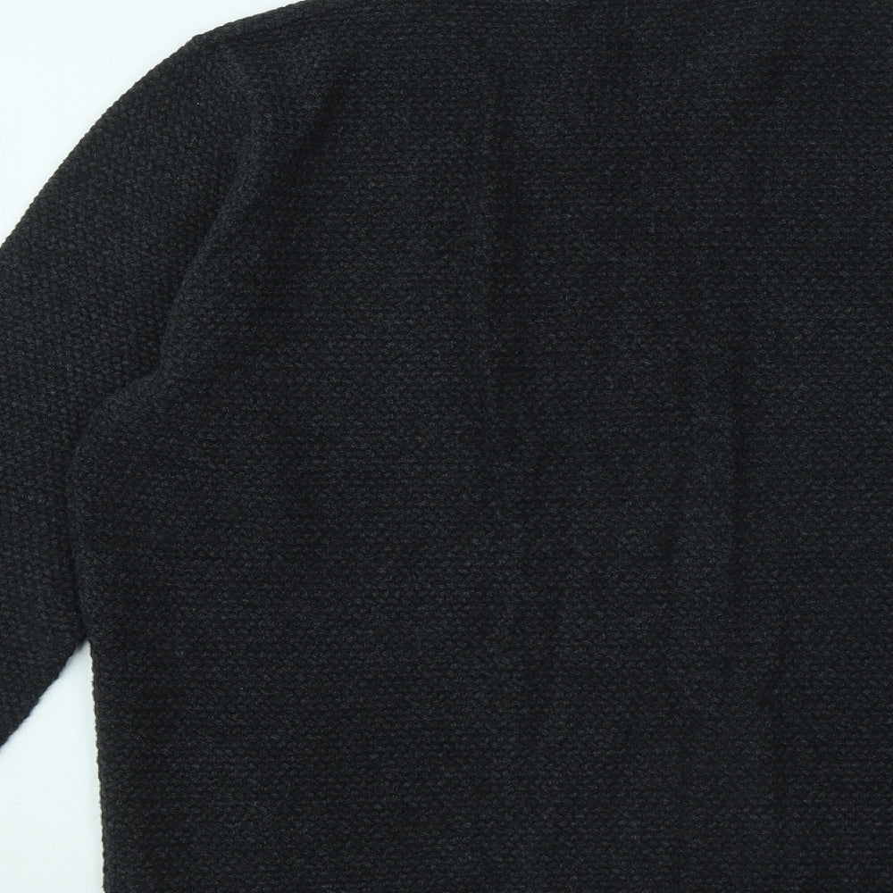 Easy Mens Grey Round Neck Cotton Pullover Jumper Size L