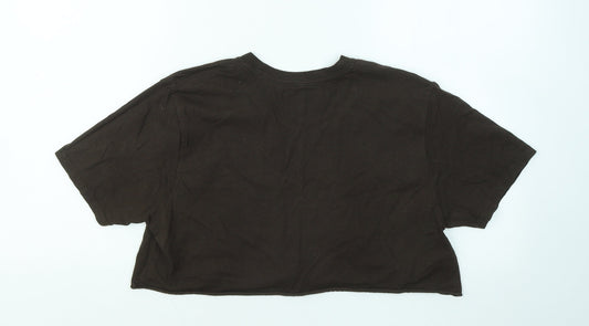 Womens UK Size S PRETTYLITTLETHING Brown Cropped T-Shirt