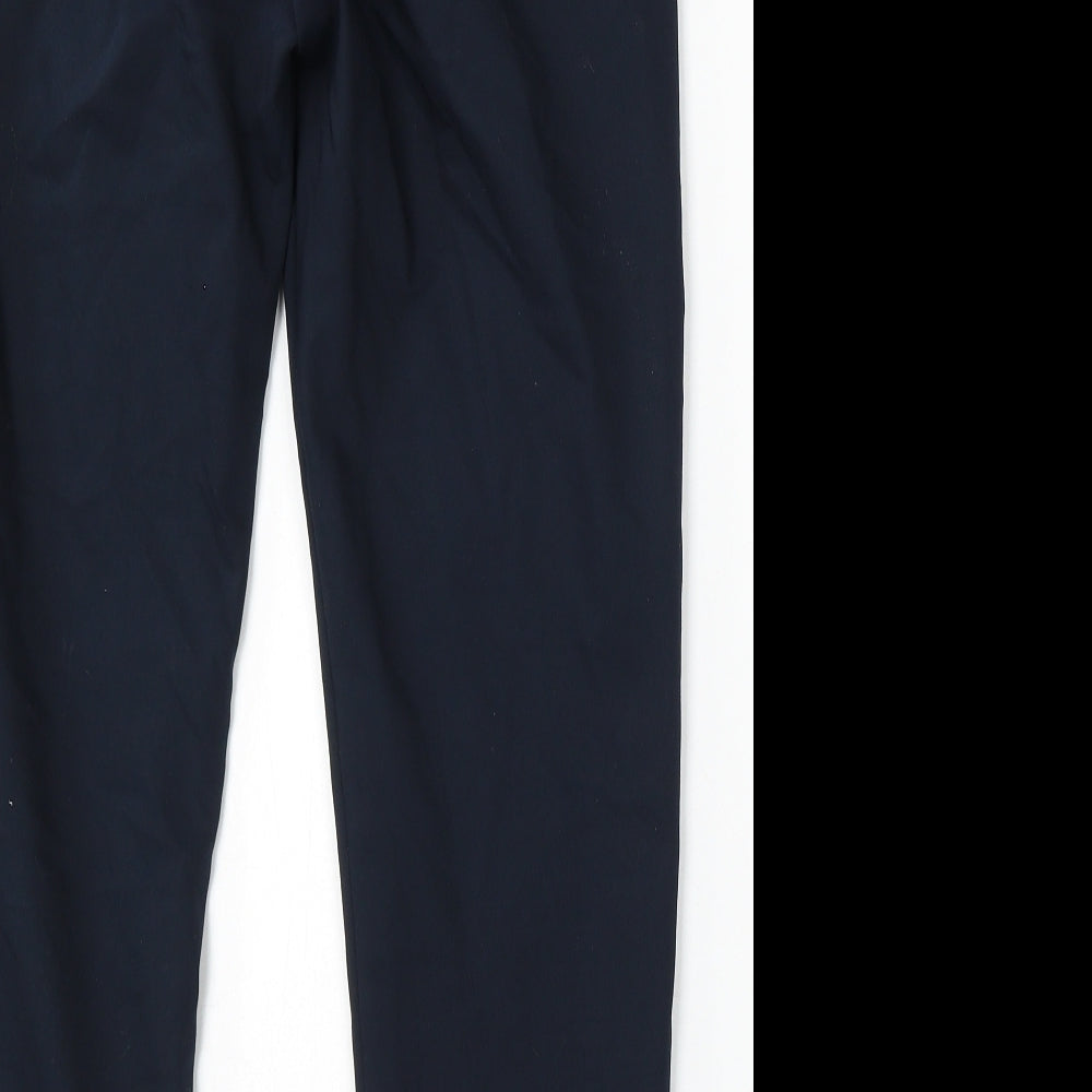 Bershka Womens Blue Cotton Trousers Size 8 L26 in Regular Button