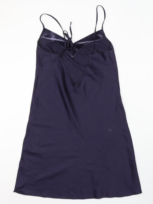 George Womens Blue Polyester Sheath Size 8 V-Neck