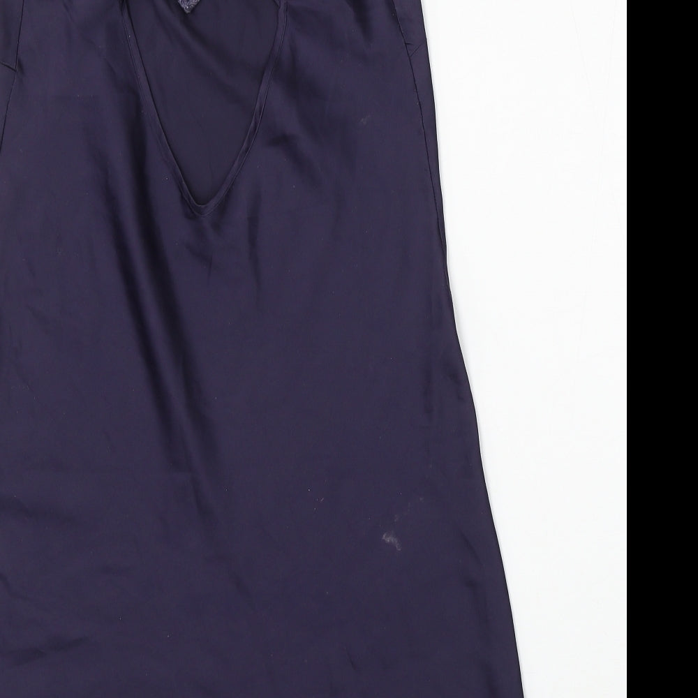 George Womens Blue Polyester Sheath Size 8 V-Neck