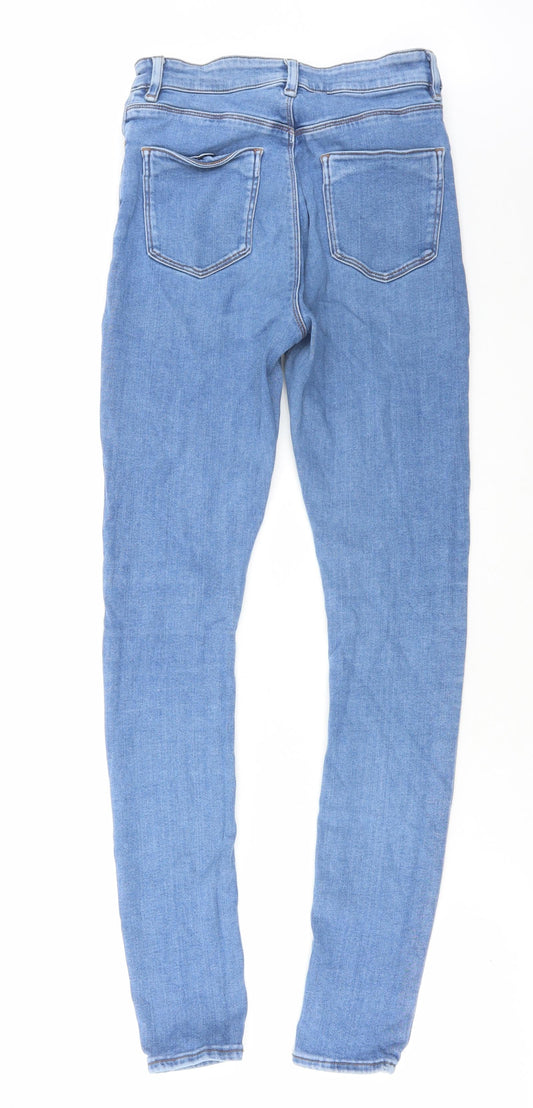 ASOS Womens Blue Cotton Skinny Jeans Size 28 in L31 in Regular Button