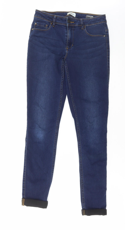 Womens UK Size M Only Regular Fit Skinny Blue Jeans