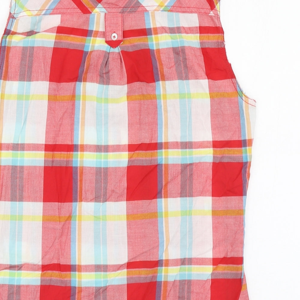 Womens UK Size 14 Dunnes Stores Red Basic Button-Up