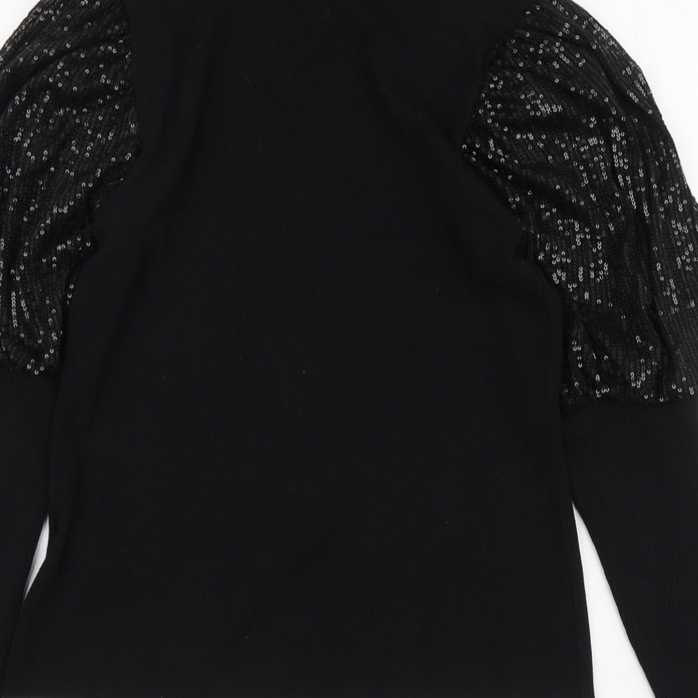 Womens UK Size M Cameo Rose Black Pullover Jumper