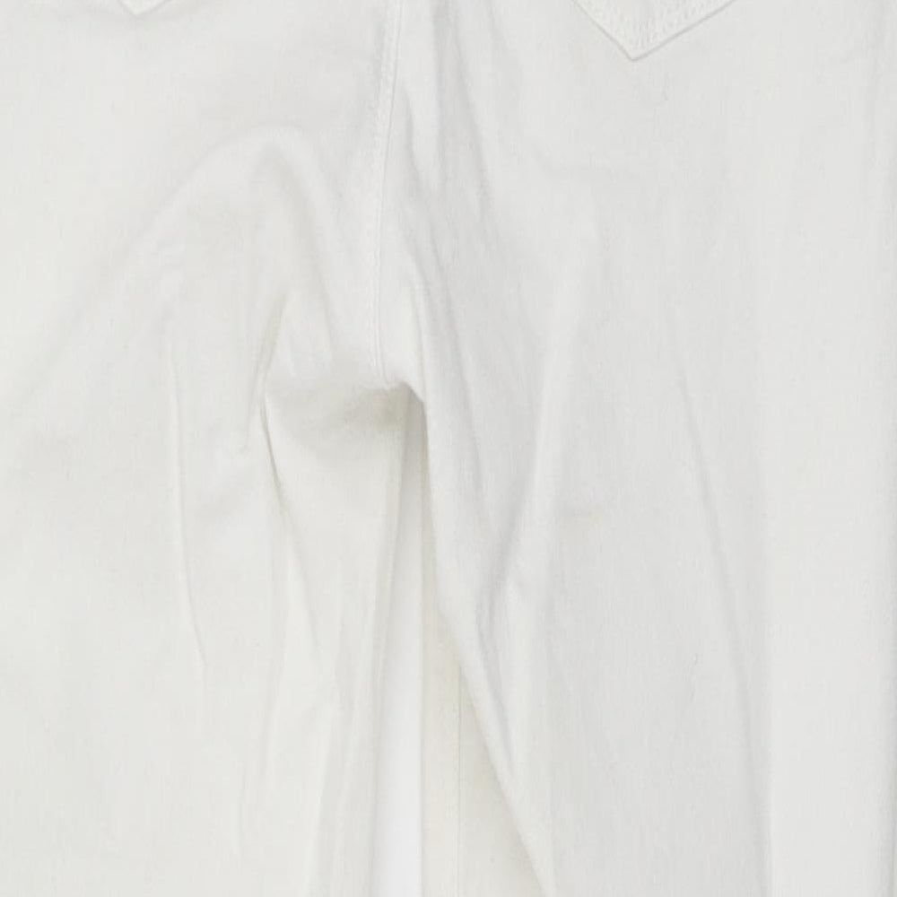 Oasis Womens White Cotton Skinny Jeans Size S L22 in Regular Button