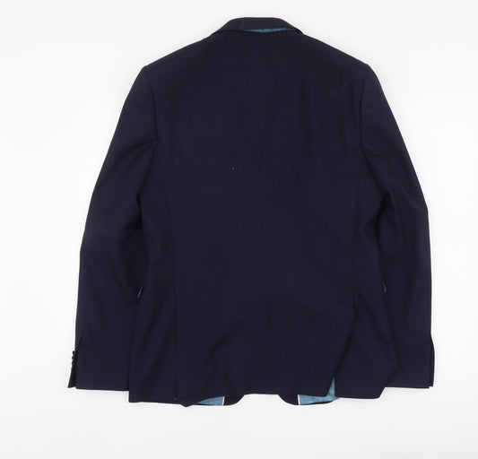 Mens UK Size L Burton Menswear Regular Blue Suit Jacket