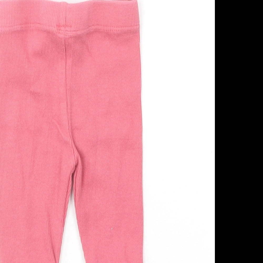 Dunnes Stores Girls Pink Cotton Jogger Leggings Size 3-6 Months Pullover
