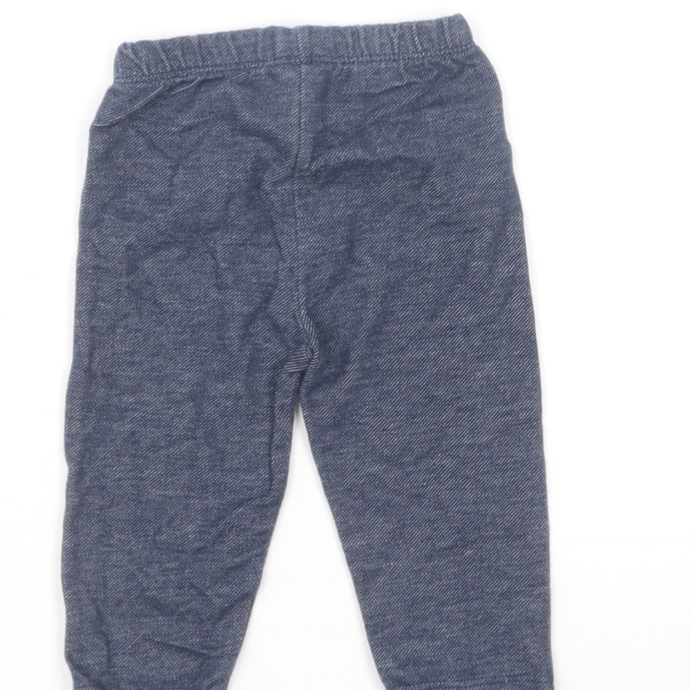 St Bernard Girls Blue Cotton Jogger Leggings Size 6-9 Months Pullover