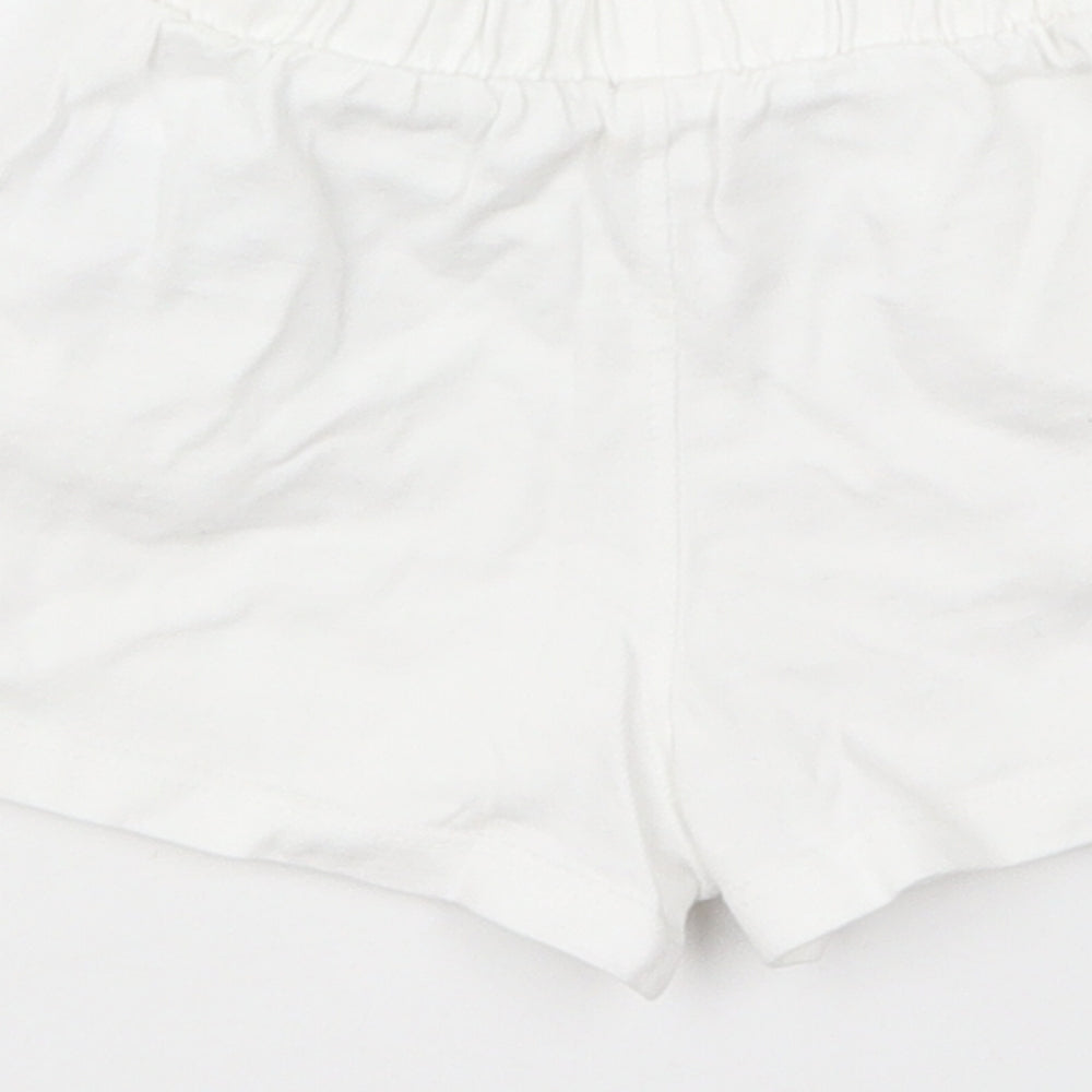 Mothercare Baby White Cotton Cropped Trousers Size 6-9 Months Pullover - Shorts