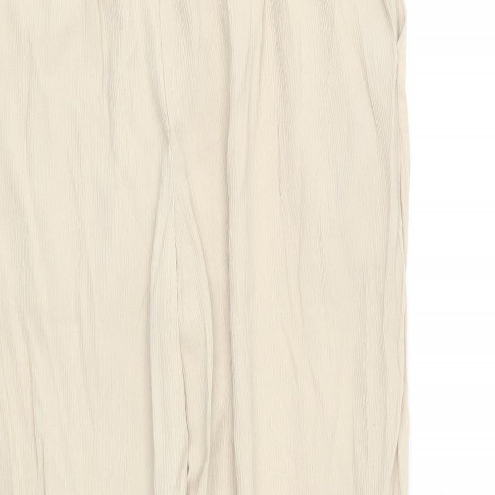 Classics Womens Beige Viscose Trousers Size 14 L26 in Regular