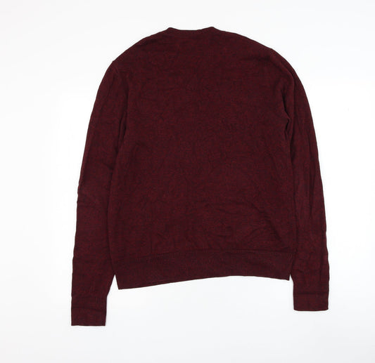 Topman Mens Red Round Neck Cotton Pullover Jumper Size M