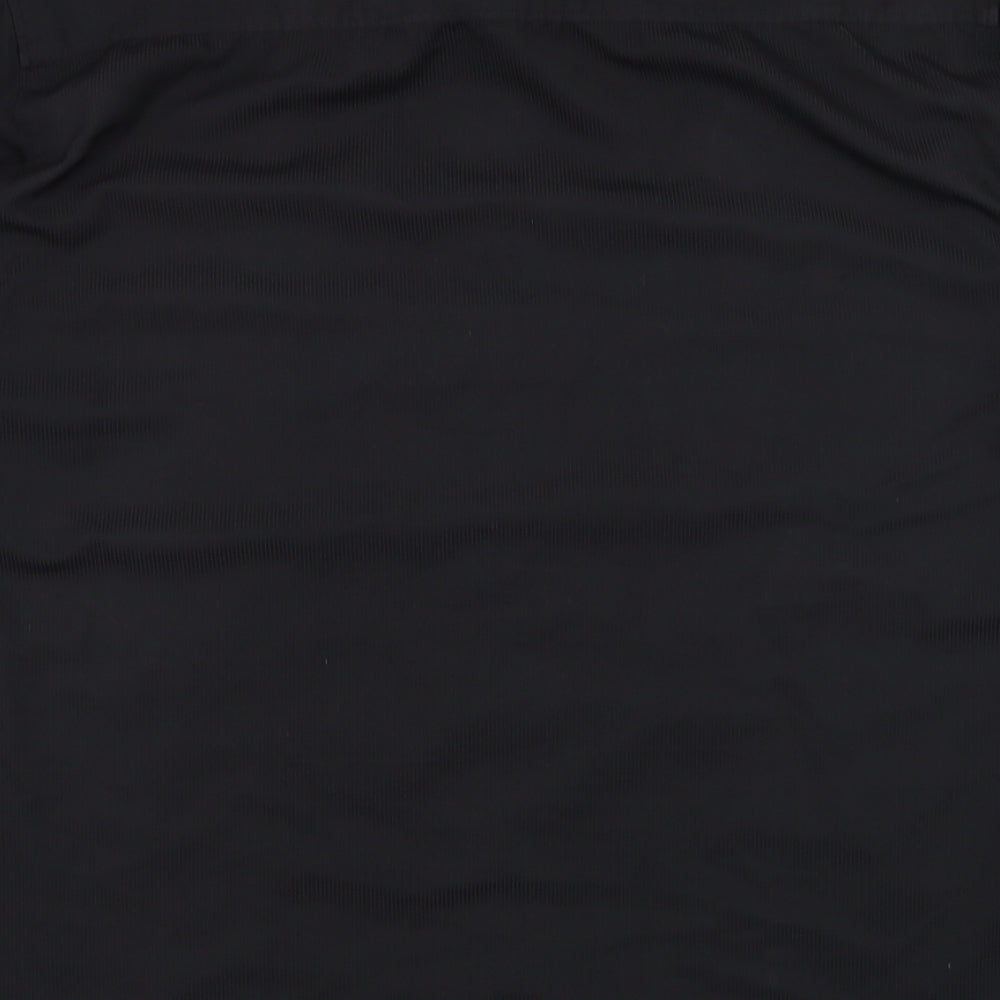 UrbanSpirit Mens Black Polyester Button-Up Size XL Collared Button