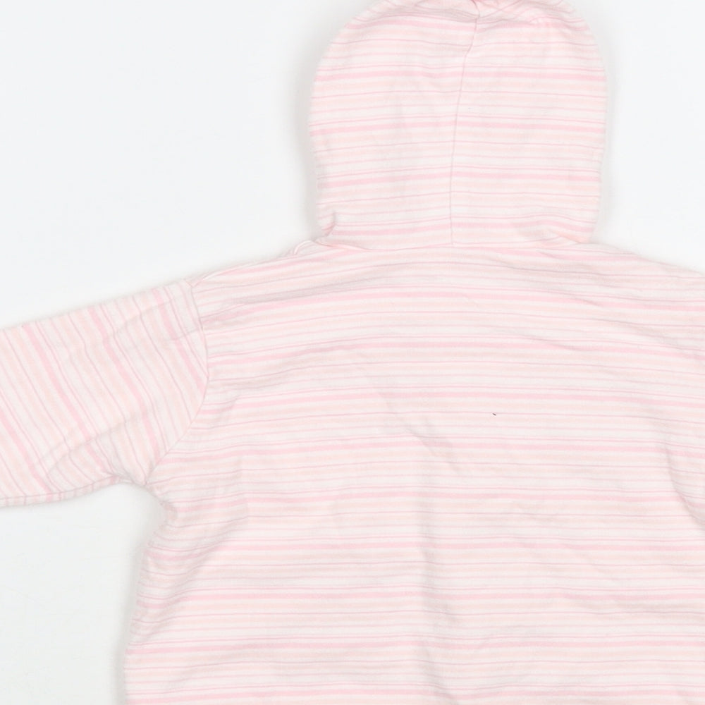 Little Bundle Baby Pink Striped Cotton Cardigan Jumper Size 3-6 Months Snap