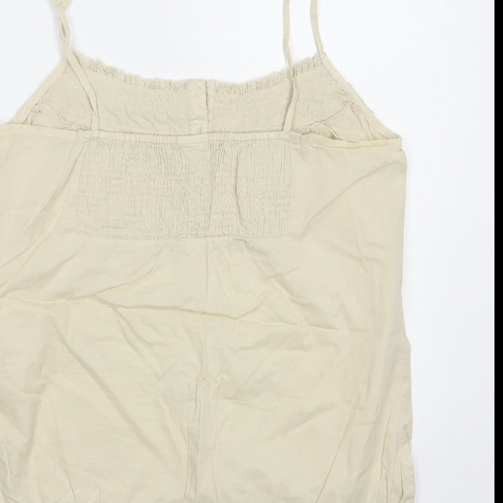Esprit Womens Beige Cotton Camisole Blouse Size 14 Square Neck