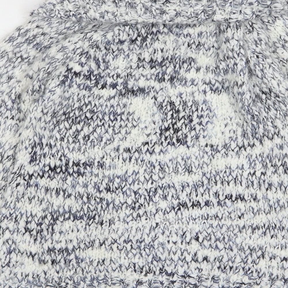 Apricot Womens Blue Roll Neck Acrylic Pullover Jumper Size 10