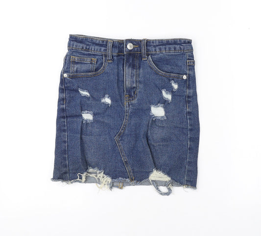 Womens UK Size 6 PRETTYLITTLETHING Mini Denim Skirt