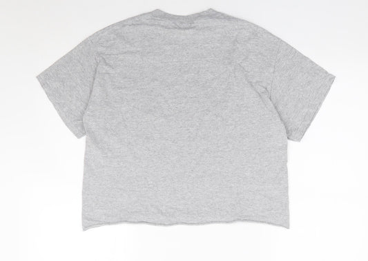 Womens UK Size M Miss Selfridge Grey Cropped T-Shirt