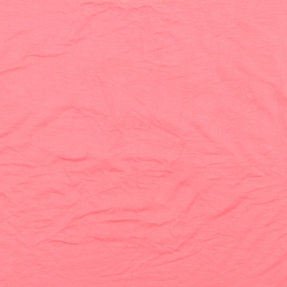 Quiz Womens Orange Viscose Cropped T-Shirt Size 8 Round Neck - Love Heart