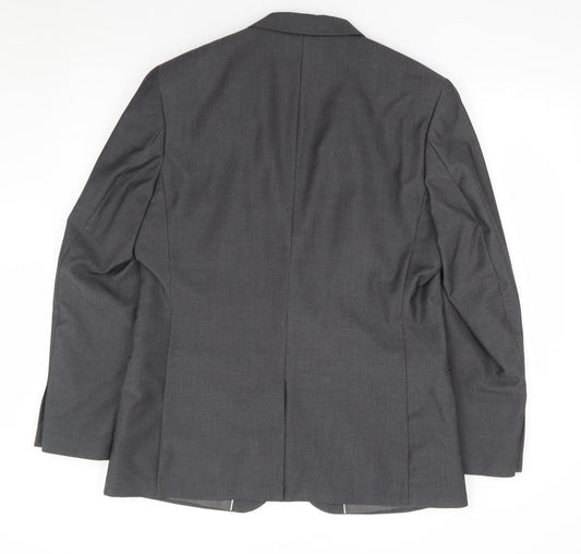 F&F Mens Grey Polyester Jacket Suit Jacket Size 42