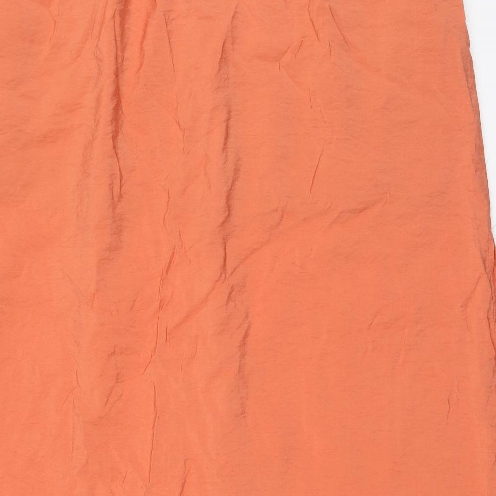 H&M Womens Orange Polyester A-Line Skirt Size M
