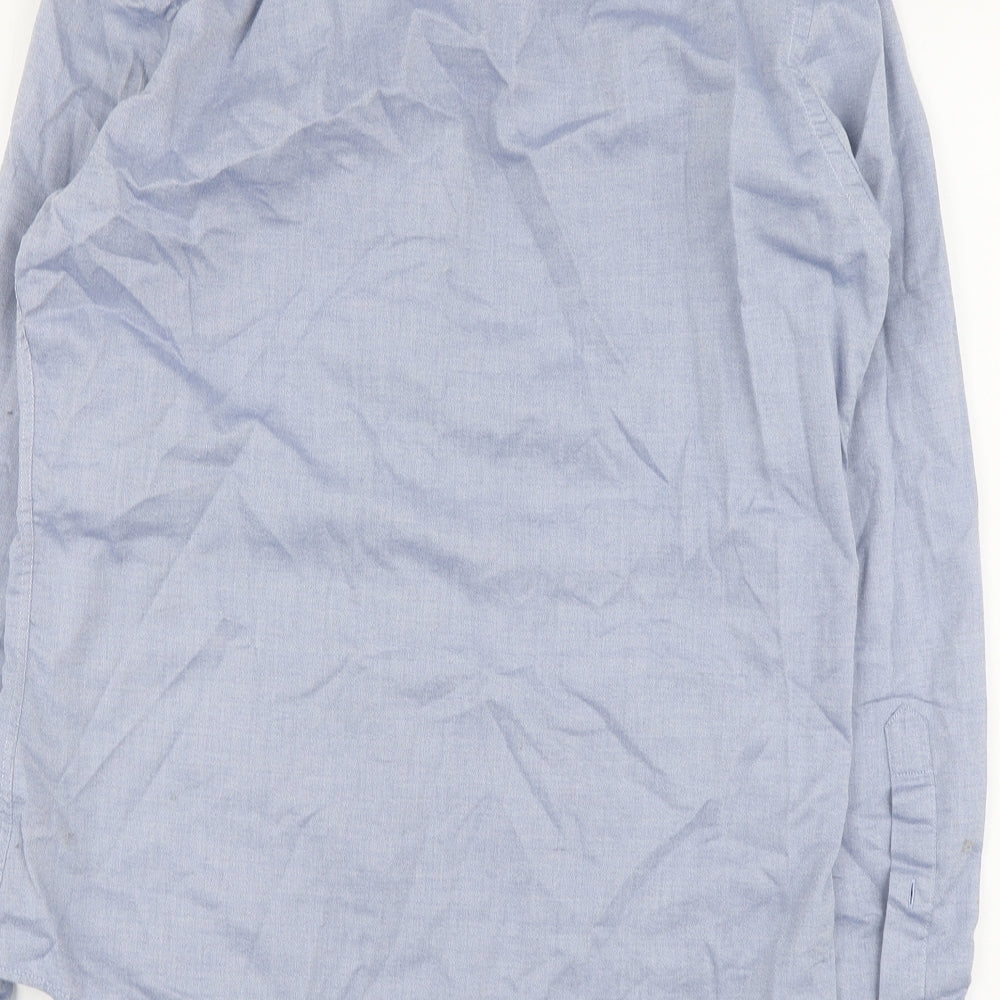 Mens UK Size 15 Remus Uomo Jeans Blue Button-Up Long Sleeve Casual Shirt