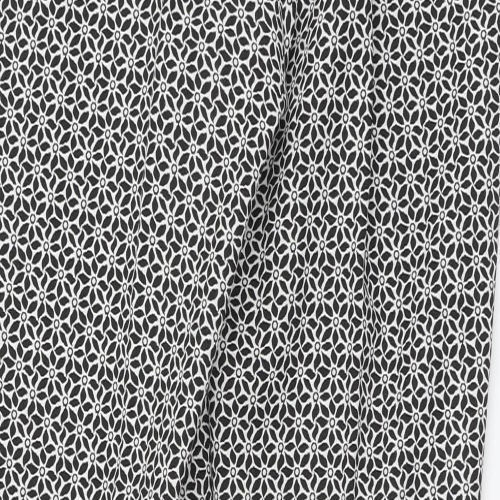F&F Womens Black Floral Polyester Chino Trousers Size 8 L27 in Regular Zip