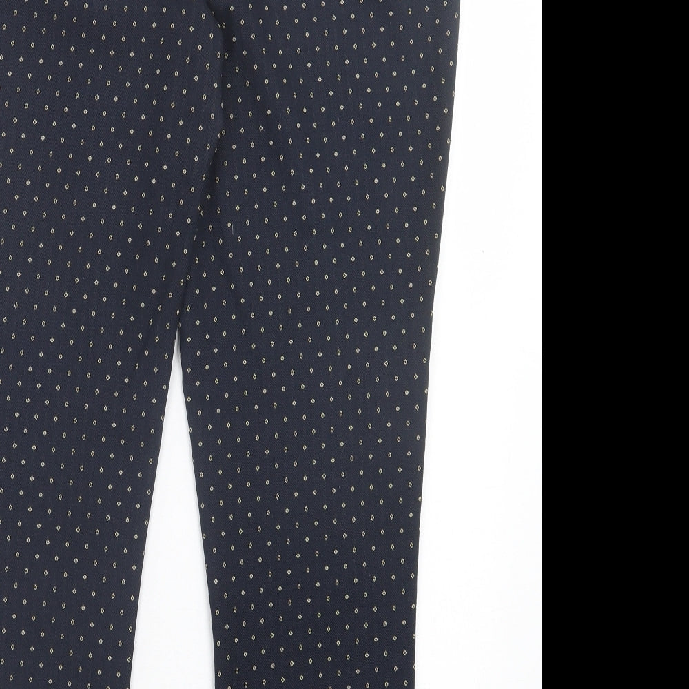Womens UK Size 10 Zara Regular Fit Blue Trousers