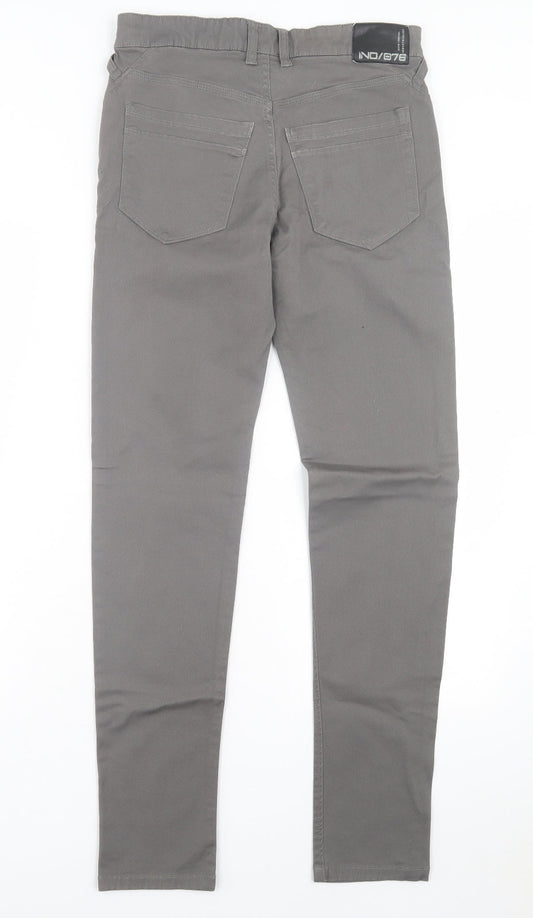 Industrialize Mens Grey Cotton Skinny Jeans Size 28 in L30 in Regular Button