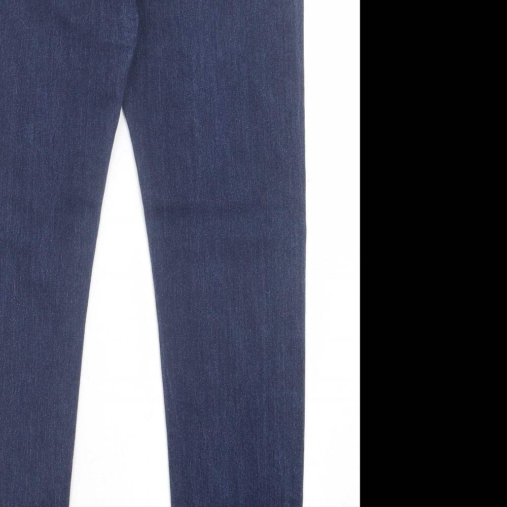 Denim & Co. Mens Blue Cotton Straight Jeans Size 16 L30 in Regular Button - Dark Blue