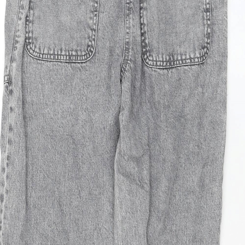 Dunnes Stores Womens Grey Cotton Straight Jeans Size 26 in L23 in Regular Zip
