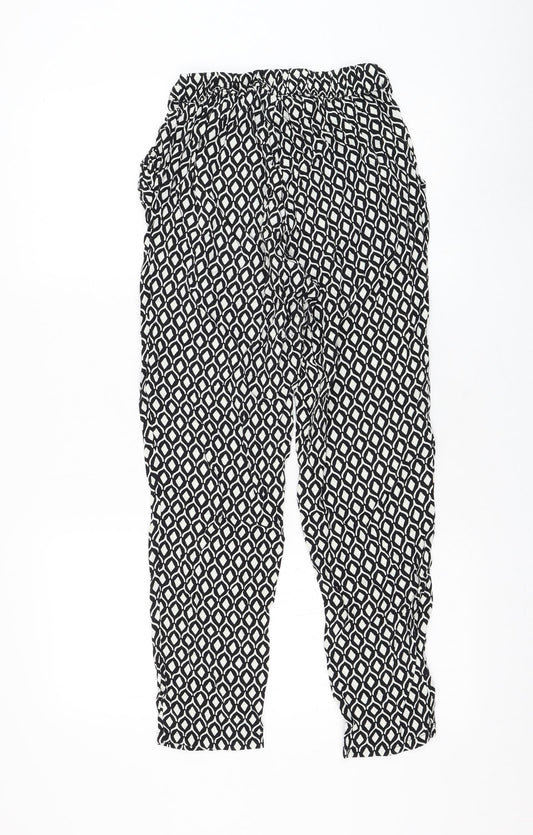 Womens UK Size 4 H&M Regular Fit Black Trousers