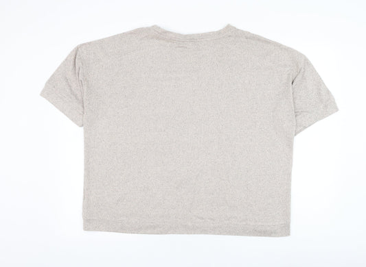 F&F Womens Beige Round Neck Polyester Pullover Jumper Size 18