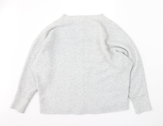 F&F Womens Grey Round Neck Polyester Pullover Jumper Size L