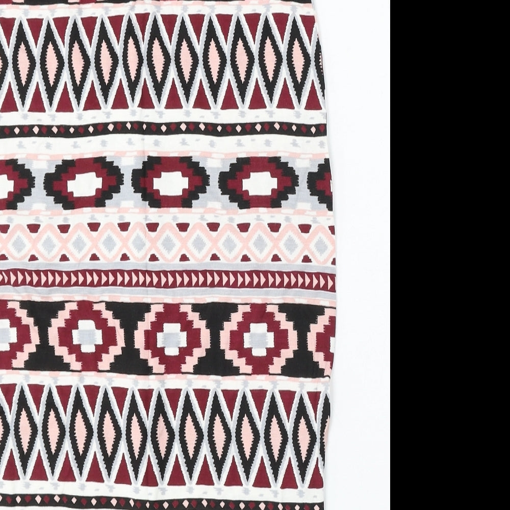 Cameo Rose Womens Multicoloured Geometric Polyester Straight & Pencil Skirt Size 28 in