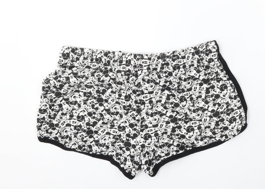 Disney Womens Multicoloured Geometric Polyester Sweat Shorts Size 16 L3 in Regular - Mickey Mouse