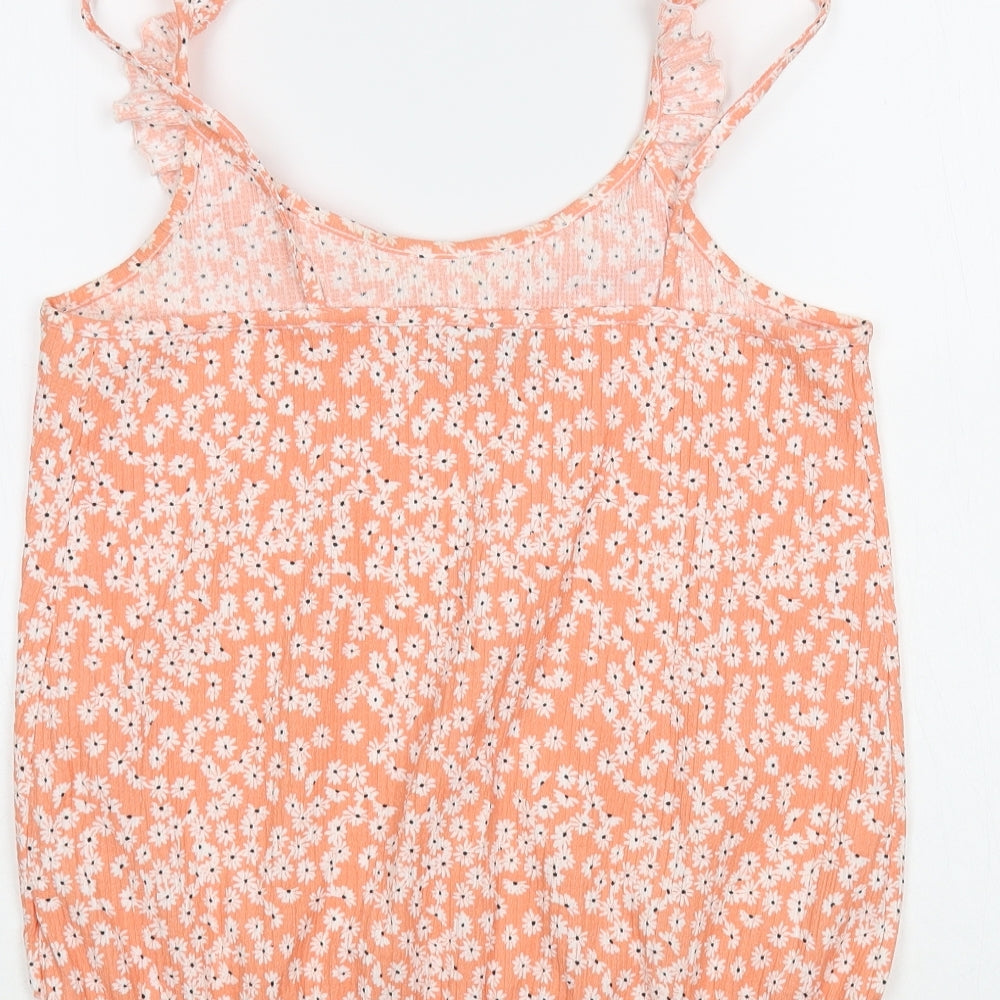 Papaya Womens Pink Floral Polyester Camisole Blouse Size 10 Roll Neck