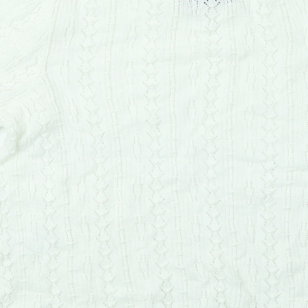 Womens UK Size M Oasis White Basic T-Shirt