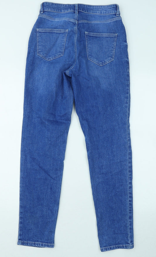 TU Womens Blue Cotton Straight Jeans Size 8 L29 in Regular Button