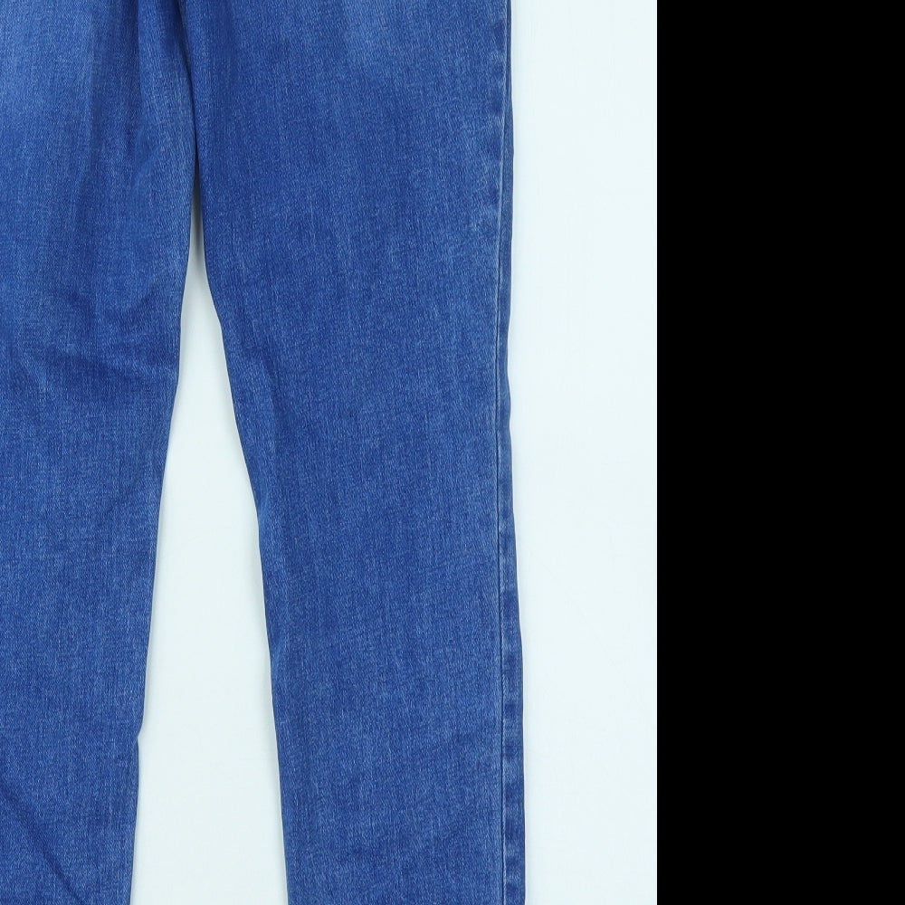 TU Womens Blue Cotton Straight Jeans Size 8 L29 in Regular Button